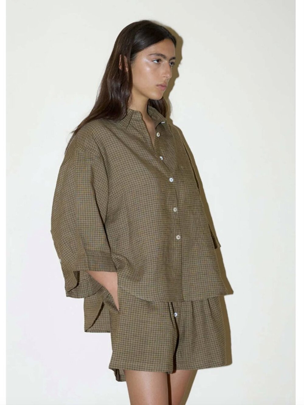 Deiji Studios The 03 Top in Pine Check